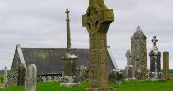 The 21st Century Pilgrim: Travel with a Purpose Celtic crosses at Clonmacnoise on the Shannon River.