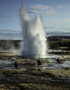 Spectacular geyser in Iceland